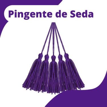 Imagem de Pingente De Seda Tassel - Franja - Roxo - Com 20 Unidades - Nybc