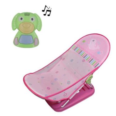 Imagem de Cadeira Banheira Retrátil Infantil Confort Rosa +Dog Musical - Color B