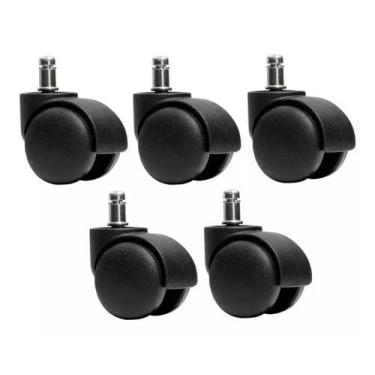 Imagem de Rodízio Kit 5 Rodinhas Para Cadeira De Escritório Giratória - Qualifle