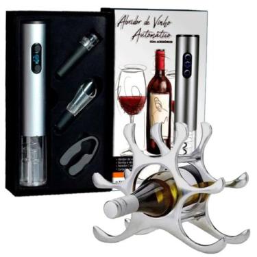 Imagem de Kit Abridor De Vinho Automático WG08 + Adega de Mesa 6 Garrafas YK01 -