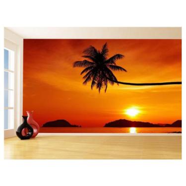 Imagem de Papel De Parede 3D Paisagem Por Do Sol Mar Praia 3,5M Pds34 - Você Dec