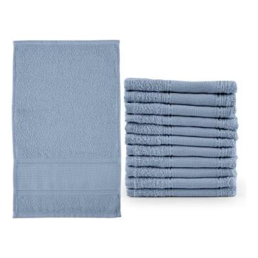 Imagem de Kit 12 Toalhas Para Lavabo Social 10% Algodão - Riffo Store, Azul-cele