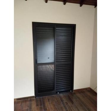 Imagem de Porta Balcão de Correr 3 Folhas de Alumínio Bronze 210x150 - Esquadria