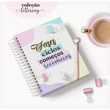 Imagem de Caderno Personalizado LETTERING 60 Folhas 15,5x21,5 Cm - Mel'art Papel