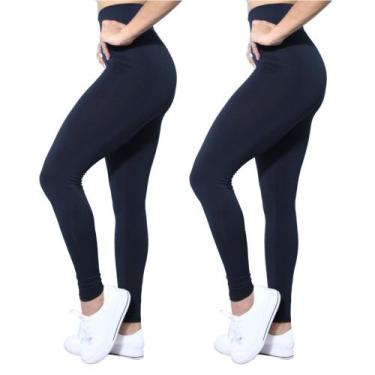 Imagem de Kit 2 Calças Legging Heide Ribeiro Leg Basic Suplex Ginástica, M, Pret