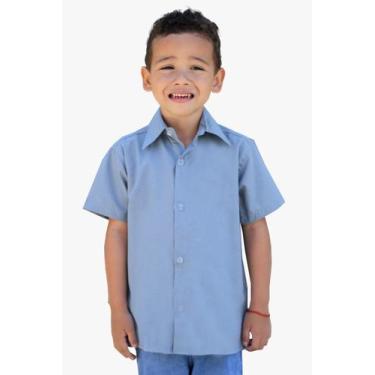 Imagem de Camisa social infantil manga curta para meninos do 1 ao 16 - Maximus, 