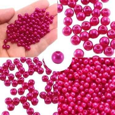 Imagem de 1000 Pérolas 4mm c/ furo passante p/ bijuterias, colar, pulseira, brin