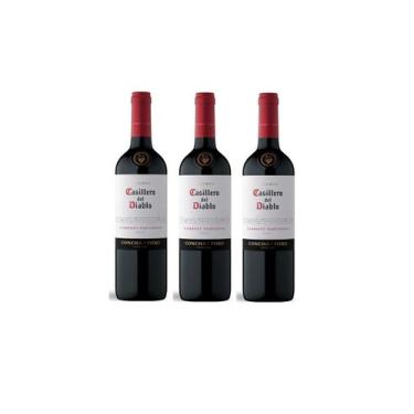Imagem de Kit Vinho Casillero Del Diablo Cabernet Sauvignon 750ml 3uni - Concha 