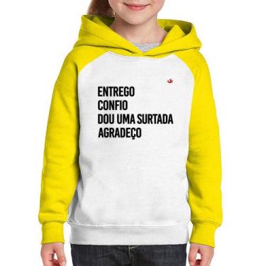 Imagem de Moletom Infantil Dou uma surtada - Foca na Moda, Branco, Amarelo, 12