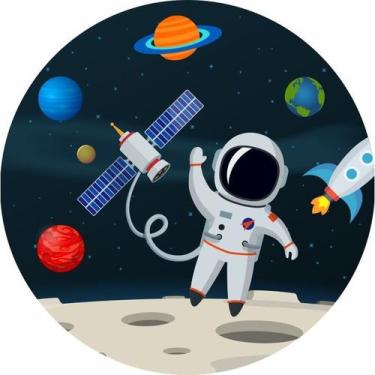 Imagem de Painel Festa Redondo C/ Elástico 1,50m Astronauta - Fadrix