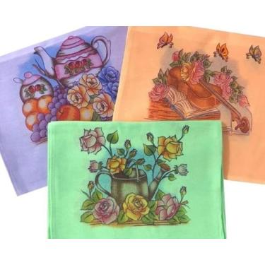 Imagem de Pano De Prato Com Bainha Color Estampado 67x41 - 100 Unidades - Barca 