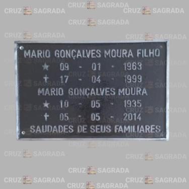Imagem de Placa em Alumínio Túmulo Jazigo Lápide Cemitério para 2 Pessoas sem Fo