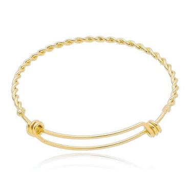 Imagem de Bracelete aro entrelaçado banhado a ouro 18k - Giuli Joias Contemporân