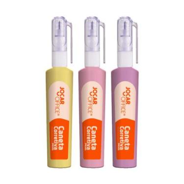 Imagem de 3 Mini Caneta Corretiva 4 Ml Jocar Office Corpo Colorido