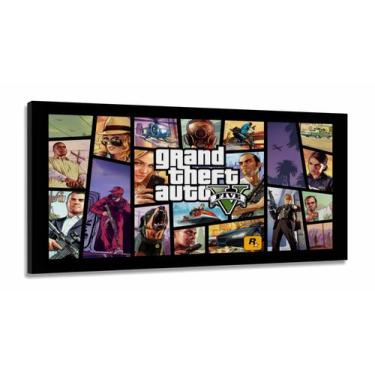 Imagem de Quadro Decorativo Jogo GTA 5 em tecido canvas 130x60 sala quarto - Wal