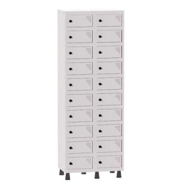 Imagem de Armário Porta Objetos de Aço 2 Vãos 20 Portas Pitão Pandin 1,90 m Bran