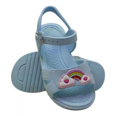 Imagem de Sandália Rasteira Infantil Menina Papete - Luck Baby, Arco irís azul, 