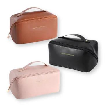 Imagem de Necessaire Feminina Grande Maquiagem Cosméticos Bolsa Viagem - Utimix