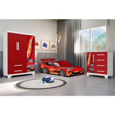 Imagem de Quarto Infantil Completo Personagens Carros - Vermelho