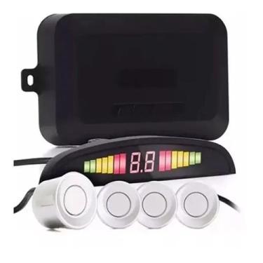 Imagem de Sensor De Estacionamento 4 Pontos Branco Com Display De Led - D-Lux
