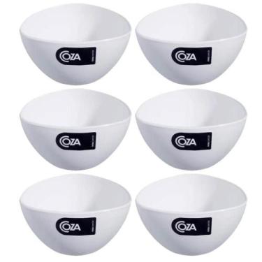 Imagem de Kit 6 Cremeiras 250ml Branca Cumbuca Tigela Plástica Petisco - Coza