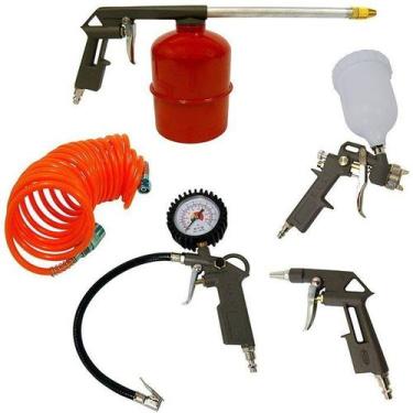 Imagem de Pistola Pintura Kit Com 5 Peças Para Compressor Intech Machine