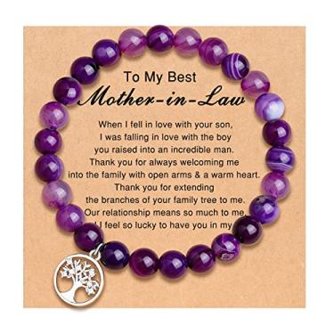 Imagem de UNGENT THEM Pulseira de árvore da vida para mulheres, presentes para vovó, vovó, sogra, mãe, Gigi, Mimi, tia, cunhada, professora, aniversário, Natal, casamento, dia das mães, 7.5 inches, Nylon,