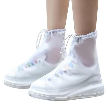 Imagem de JEVRKAPZ Botas de chuva capas de sapato impermeáveis para homens e mulheres, protetores de sapatos com zíper, antiderrapante, reutilizáveis, galochas para caminhadas, escalada, acampamento, ciclismo,