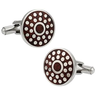 Imagem de Abotoaduras de madeira e bolinhas com caixa de apresentação Cuff-Daddy
