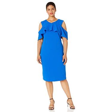 Imagem de RACHEL Rachel Roy Vestido feminino plus size Jolie, Azul seda, 52