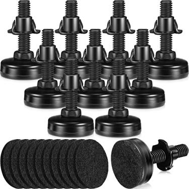 Imagem de 20 conjuntos de niveladores de perna para móveis, pés de nivelamento de fios, pés ajustáveis de nivelamento de móveis, niveladores de móveis resistentes, niveladores de pés ajustáveis de 3/20.3 cm a
