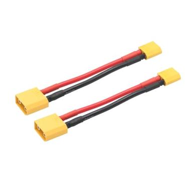 Imagem de Cabo conector de bateria paralela XT60 curto, cabo adaptador macho 12AWG XT60 para XT90 macho, 10 cm/4 polegadas para quadricóptero RC Multicopter
