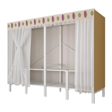 Imagem de Guarda-roupa Armário dobrável portátil para crianças, guarda-roupa com haste suspensa, empilhável, grosso, armário de armazenamento para casa, quarto armário