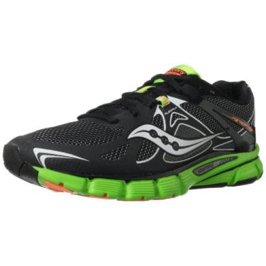 Imagem de Saucony Tênis de corrida masculino Mirage 4, Preto/verde/laranja, 13