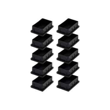 Imagem de Pacote Com 100 Ponteiras Tampa Interna Para Tubo 60x40mm Metalon (Preto)