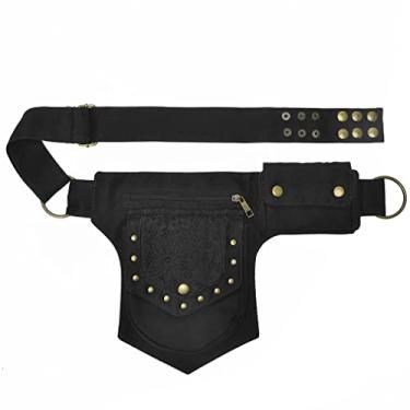 Imagem de KPYWZER Bolsa para perna feminina com caimento de coxa Fanny Pack Renascentista Faire Festival Bolsa de cintura de renda Utilitária Cinto Quadril Bolsas de cintura para mulheres Viagens ao ar livre, Preto #037
