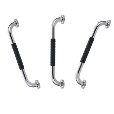 Imagem de Barra de Apoio Inox 60cm Suporte Antiderrapante Kit 3 unidades Banheiro Box Idoso Crian...