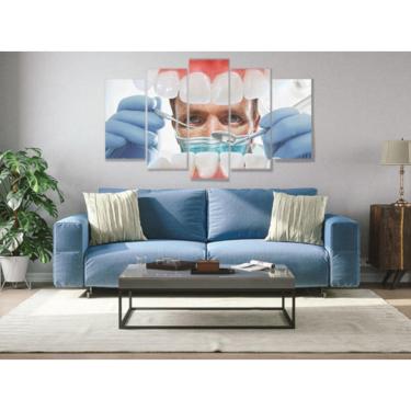 Imagem de Quadro Decorativo Mosaico 5 Peças Mod747 Consulta Odonto