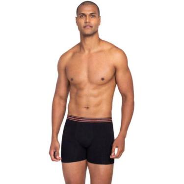 Imagem de Kit Com 2 Cuecas Boxer Em Algodão Masculino Lupo, P, Preto, Preto mesc