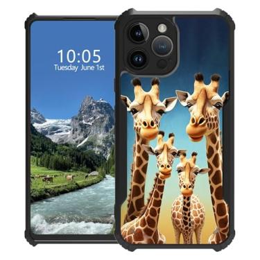 Imagem de DIGTIALL Capa para iPhone 16 Pro Max 17.5 cm Slim Hybrid Acrylic Back + TPU macio bumper antiderrapante à prova de choque capa protetora para iPhone 16 Pro Max 6,9 polegadas, girafa