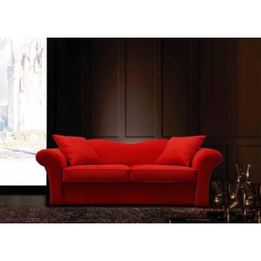 Imagem de Sofá de 2 Lugares Revestimento Sued Aveludado Vermelho - CLS004 - SOFÁ