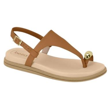 Imagem de Sandalia Feminina Baixa  Beira Rio Conforto Dedo 8513113, Camel, 35