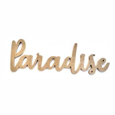 Imagem de Palavra Decorativa Paradise Lettering Para Parede 35cm em Mdf Cru 6mm 