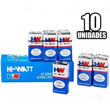 Imagem de Bateria 9v Pilha Comum Caixa Com 10 Unidades Original 6F22M HW - WH