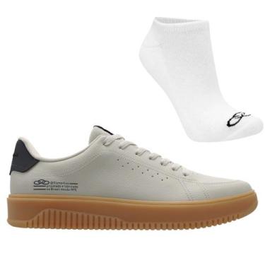 Imagem de Tênis Olympikus Eros Masculino e Meia, 37, Bege, Preto, Masculino