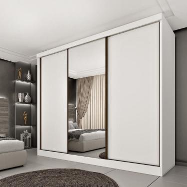Imagem de Guarda Roupa Casal com Espelho 3 Portas de Correr Monte Carlo Tcil
