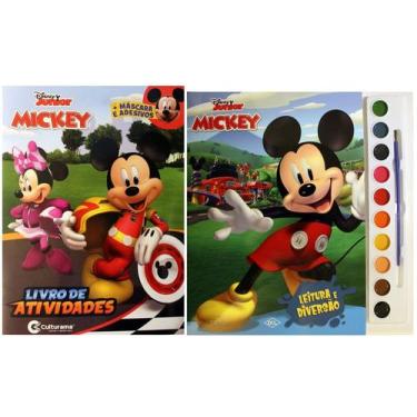 Imagem de Kit de livros infantis: coleção disney aquarela mickey + diversão com 