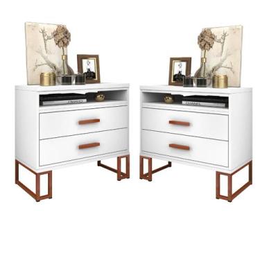 Imagem de Kit 2 Mesas cabeceira Bela MDF100% requinte  Pés Cobre Luxo - D+mob, b