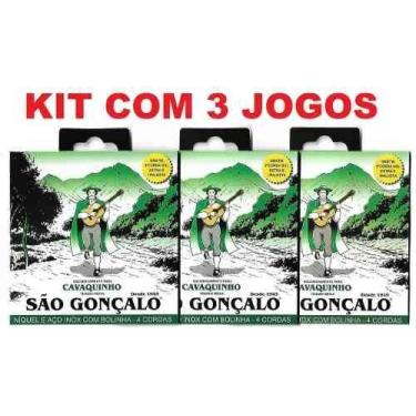 Imagem de Encordoamento São Gonçalo Para Cavaquinho Kit Com 3 Jogos