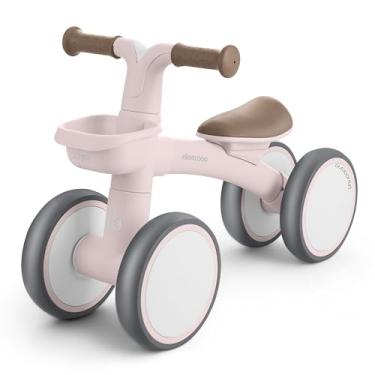 Imagem de Kikka Boo Bicicleta sem pedais ZIPI, corredores bebê de 1 ano, bicicleta de equilíbrio, bicicleta para bebê com cesta, ajustável, brinquedo para crianças, presente para bebê, rosa